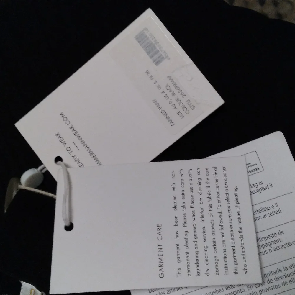 NWT - ZIMMERMANN Black Fanned Pants Wide-leg Cropped Pants, size 4 - Picture 10 of 14